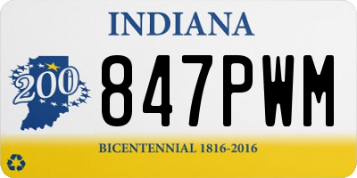 IN license plate 847PWM