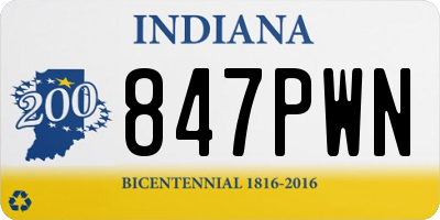 IN license plate 847PWN