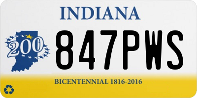 IN license plate 847PWS