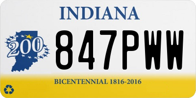 IN license plate 847PWW