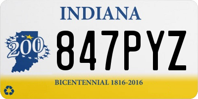 IN license plate 847PYZ
