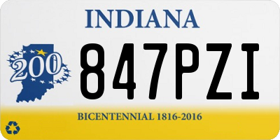 IN license plate 847PZI