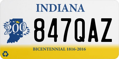IN license plate 847QAZ