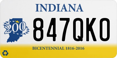 IN license plate 847QKO