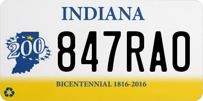 IN license plate 847RAO