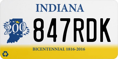 IN license plate 847RDK