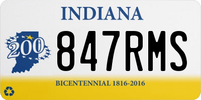 IN license plate 847RMS