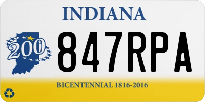 IN license plate 847RPA