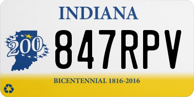 IN license plate 847RPV