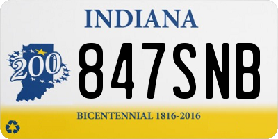 IN license plate 847SNB