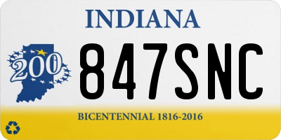 IN license plate 847SNC
