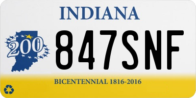 IN license plate 847SNF
