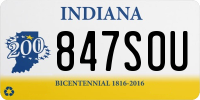 IN license plate 847SOU