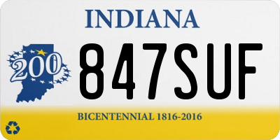 IN license plate 847SUF