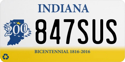 IN license plate 847SUS