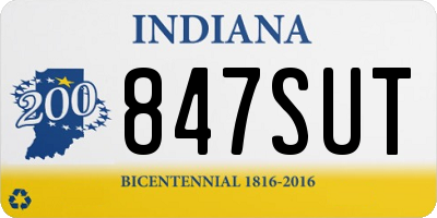 IN license plate 847SUT