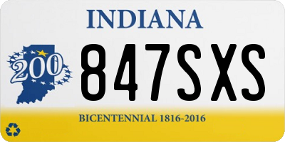 IN license plate 847SXS