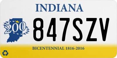 IN license plate 847SZV