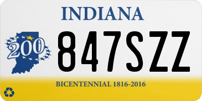 IN license plate 847SZZ