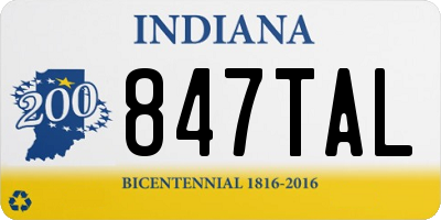 IN license plate 847TAL