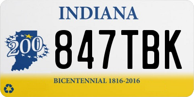 IN license plate 847TBK