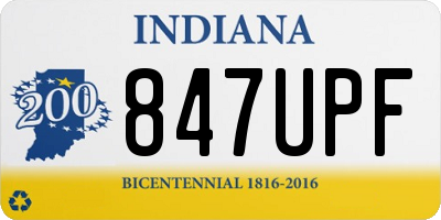 IN license plate 847UPF