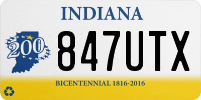 IN license plate 847UTX