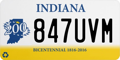 IN license plate 847UVM