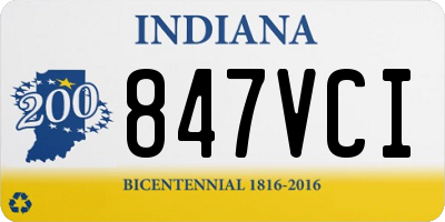 IN license plate 847VCI