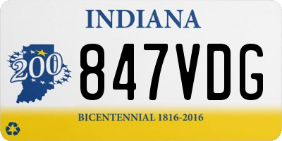 IN license plate 847VDG