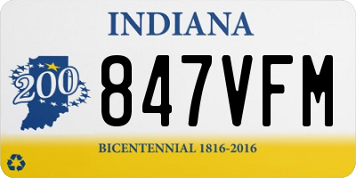 IN license plate 847VFM