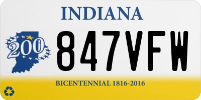 IN license plate 847VFW