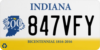 IN license plate 847VFY