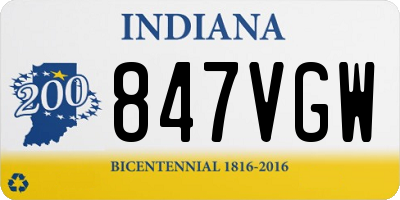 IN license plate 847VGW