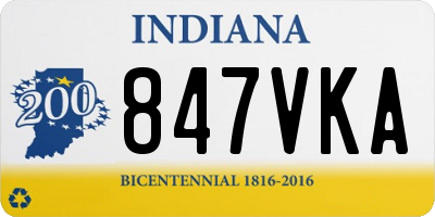 IN license plate 847VKA