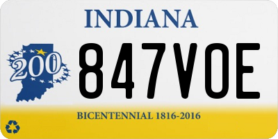 IN license plate 847VOE