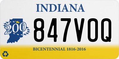 IN license plate 847VOQ