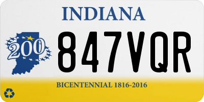 IN license plate 847VQR