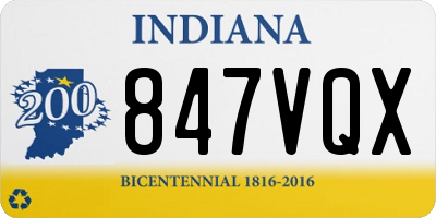 IN license plate 847VQX