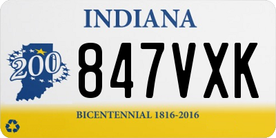 IN license plate 847VXK