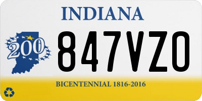 IN license plate 847VZO