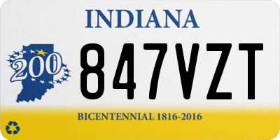 IN license plate 847VZT