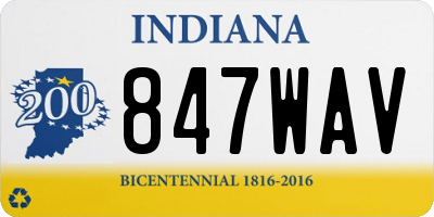 IN license plate 847WAV