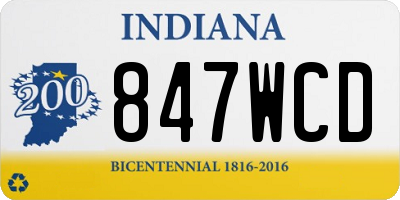 IN license plate 847WCD