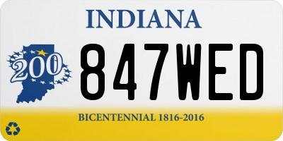 IN license plate 847WED