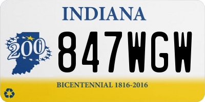 IN license plate 847WGW