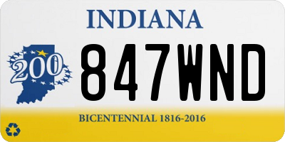 IN license plate 847WND