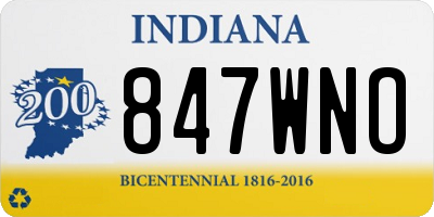 IN license plate 847WNO