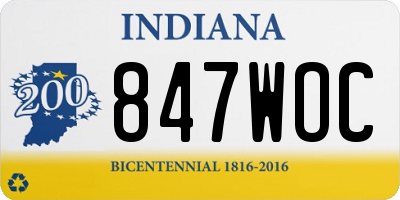 IN license plate 847WOC