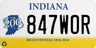 IN license plate 847WOR